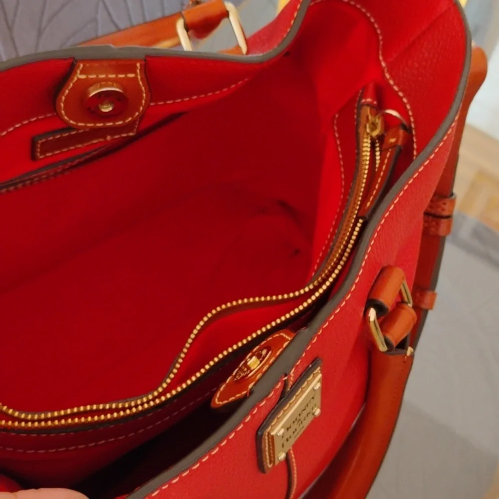 Dooney & Bourke  Red Leather Tote - Picture 6 of 7